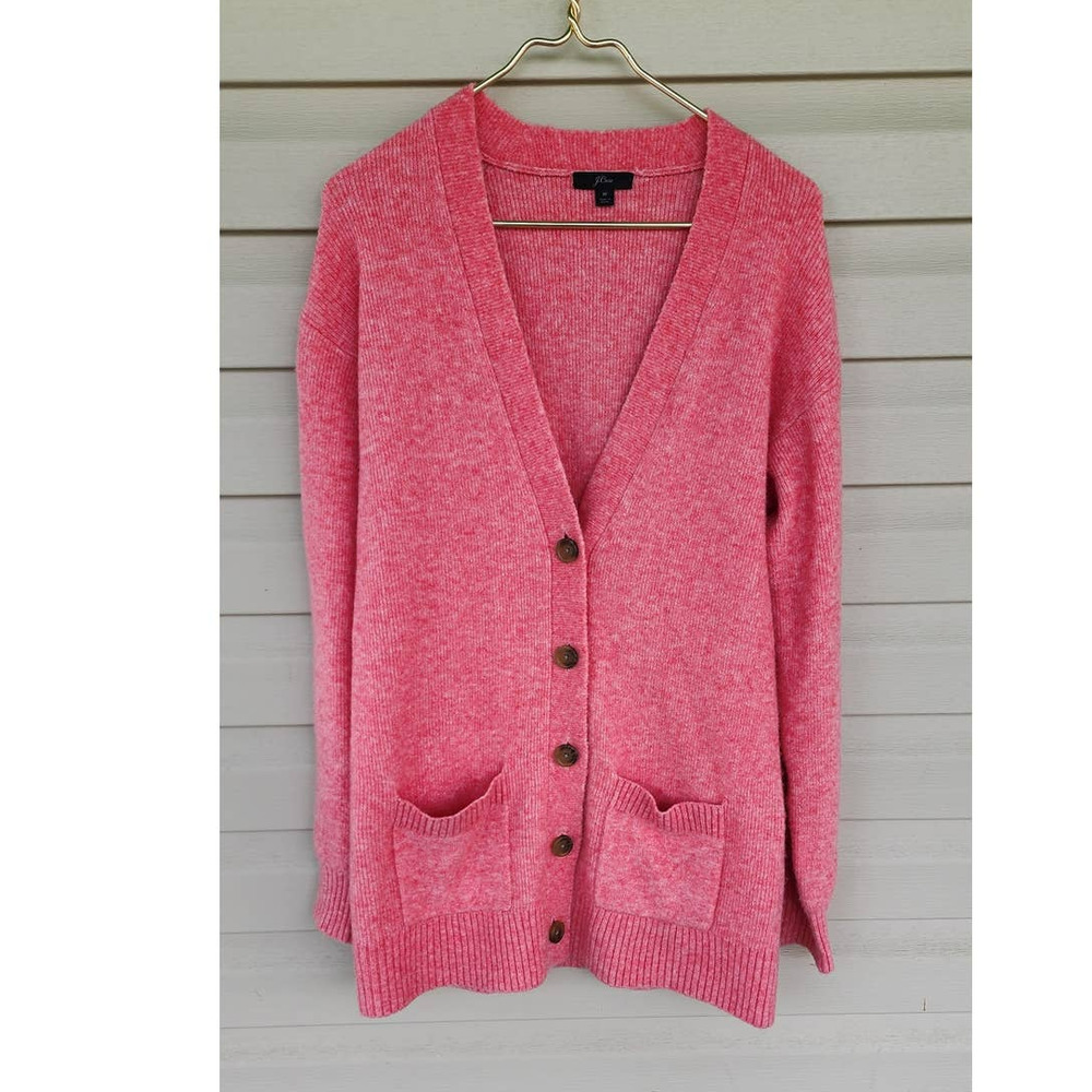 J. Crew Women's Coral Alpaca Wool Blend Cardigan Sweater Medium‎
